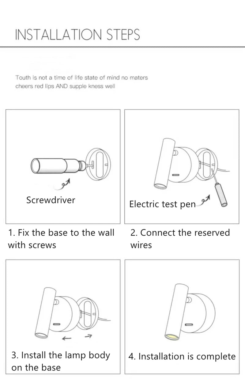 LED Wall Lamps with Switch Rotatable Adjust Aluminum 3W Spotlight Bedside Reading Light Hotel Bedroom RV Sconce Light Fixture