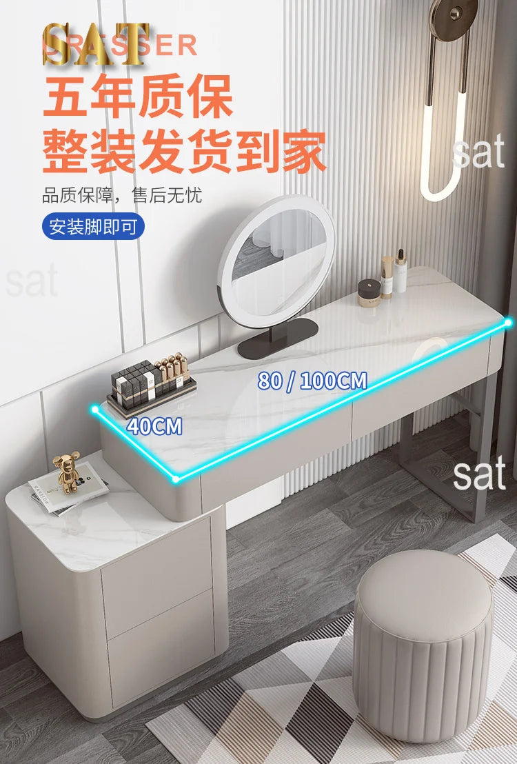 Modern Vanity Table with Mirror & Storage