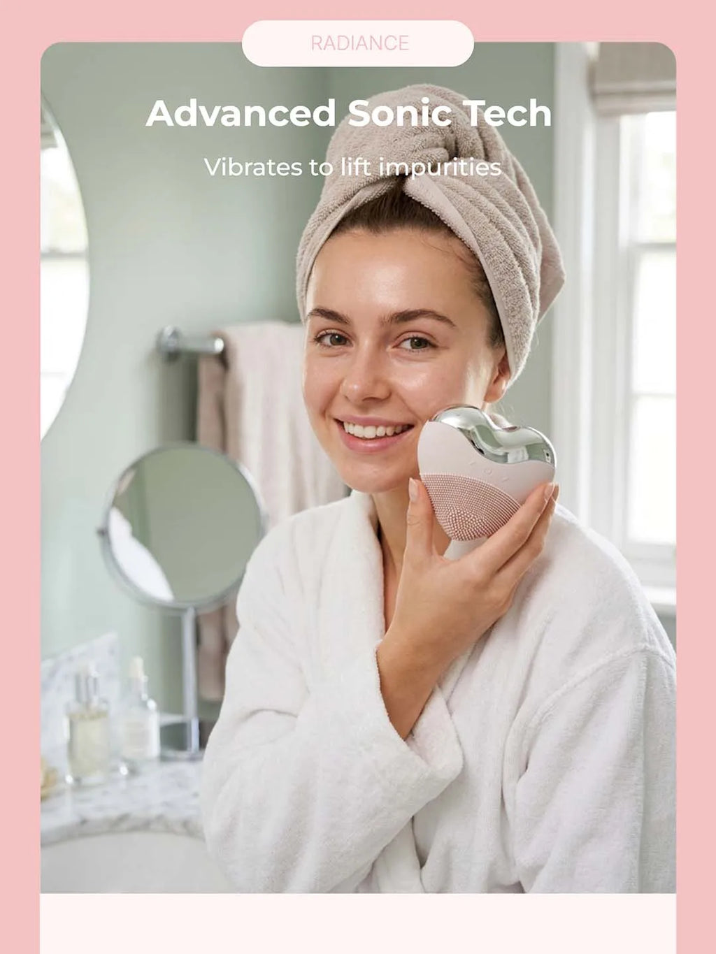 Heart-Shaped Rechargeable Waterproof Silicone Face Cleanser Festival Gift for her