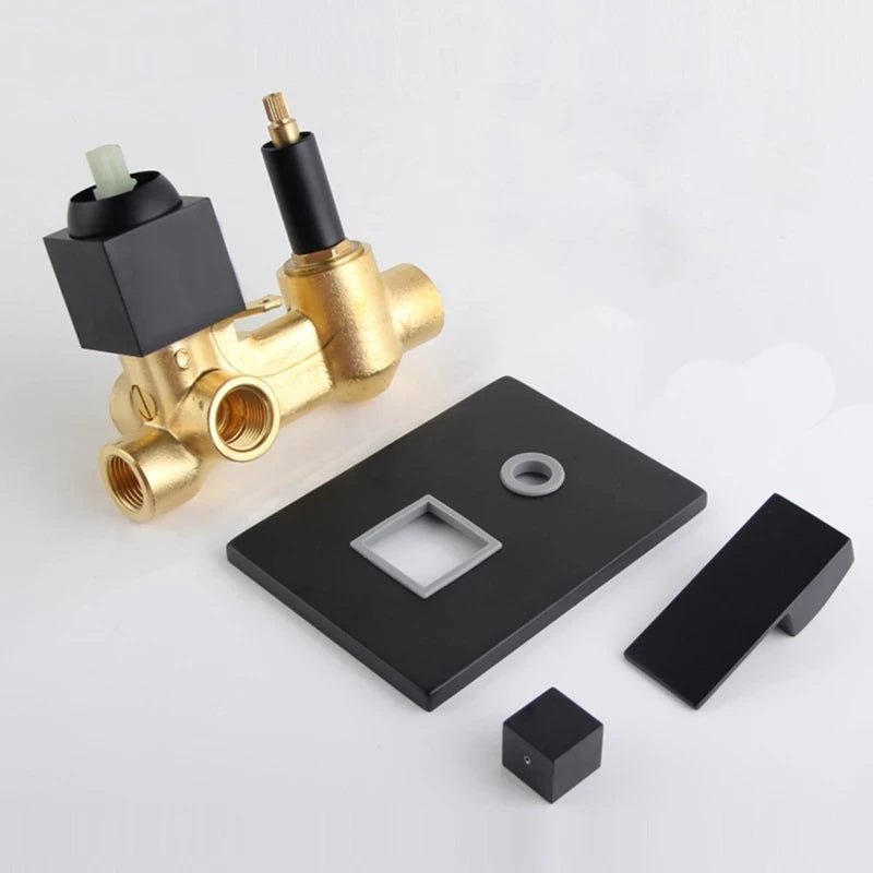 BECOLA Solid Brass Polished Chrome Or Black Single Handle 1-3 Way Wall Mount Bathroom Shower Mixer Control Valve