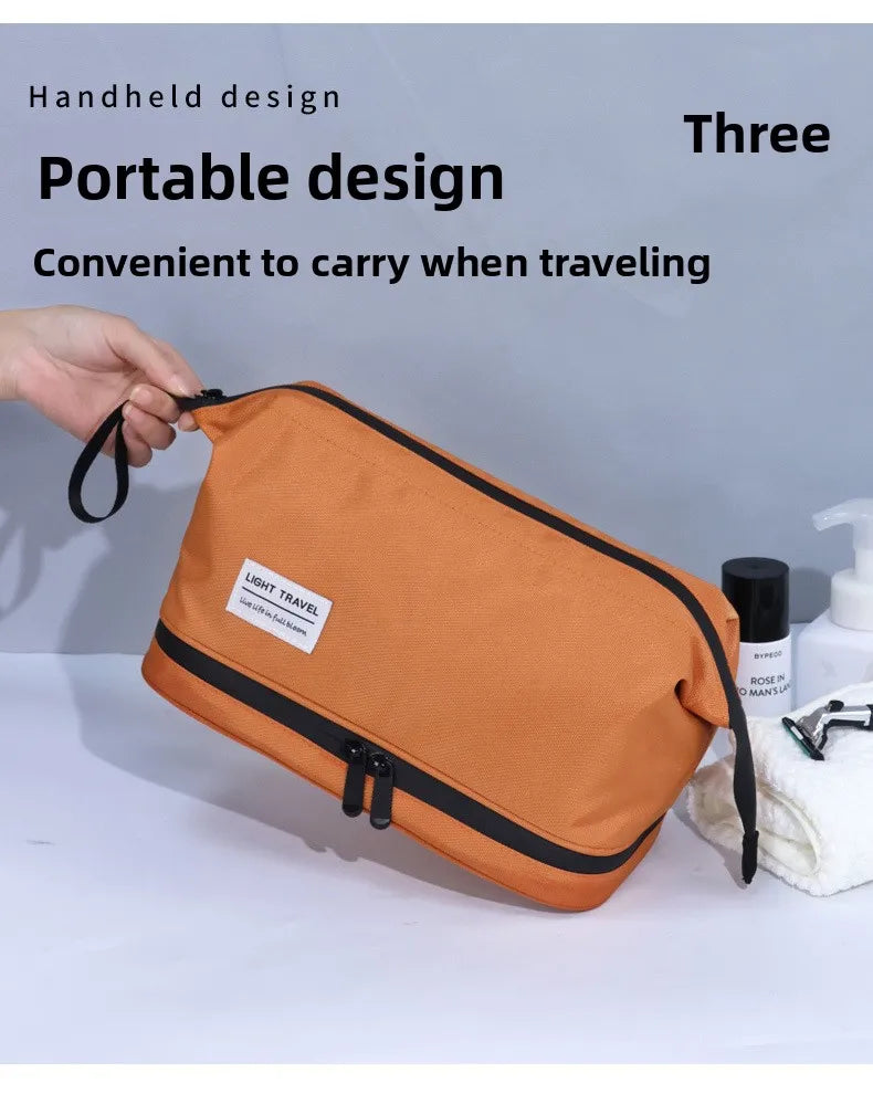 Dry and Wet Separation Men's Toiletry Bag Business Trip Portable Cosmetics Storage Bag High Value Cosmetic Bag