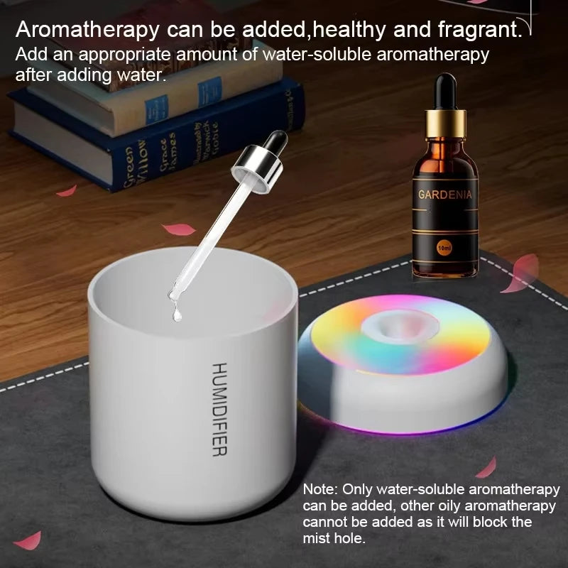 Mini Air Humidifier Usb Aromatherapy Diffuser 180ml Essential Oil Purifier Aromatherapy Spray Car Home Bedroom Led Quiet Desktop