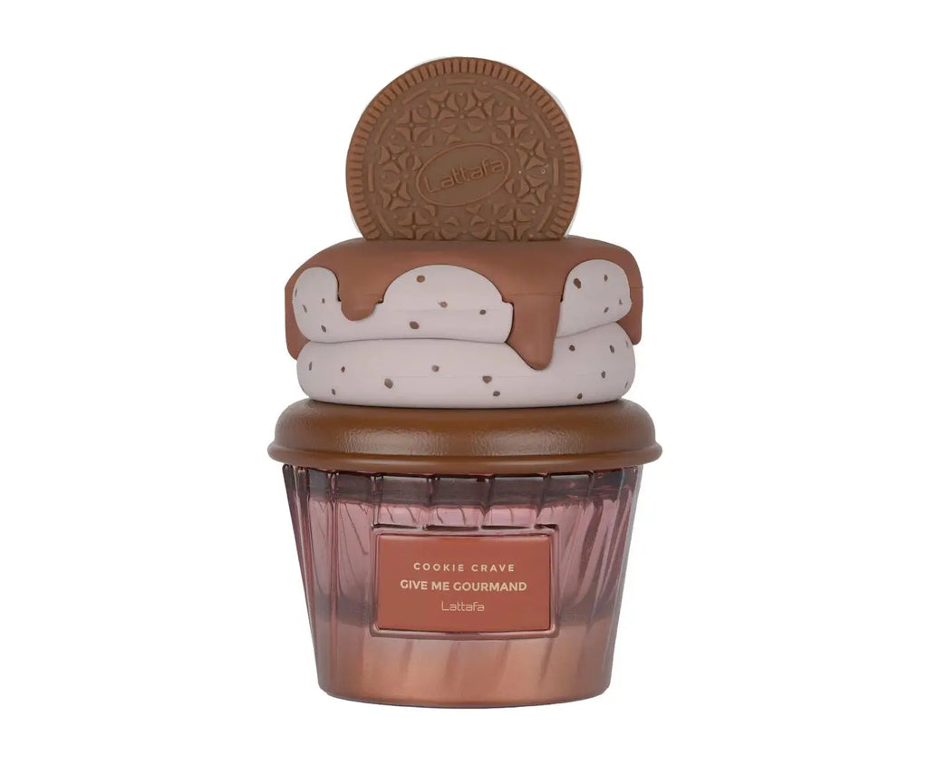 Yara Lattafa Cookie Crave Give Me Gourmand Eau De Parfum Long Lasting Sweet Cookie Cream Gourmand Fragrance Women Perfume Cute Cupcake Cookie Cap Bottle Dessert Scent Holiday Gift for Ladies