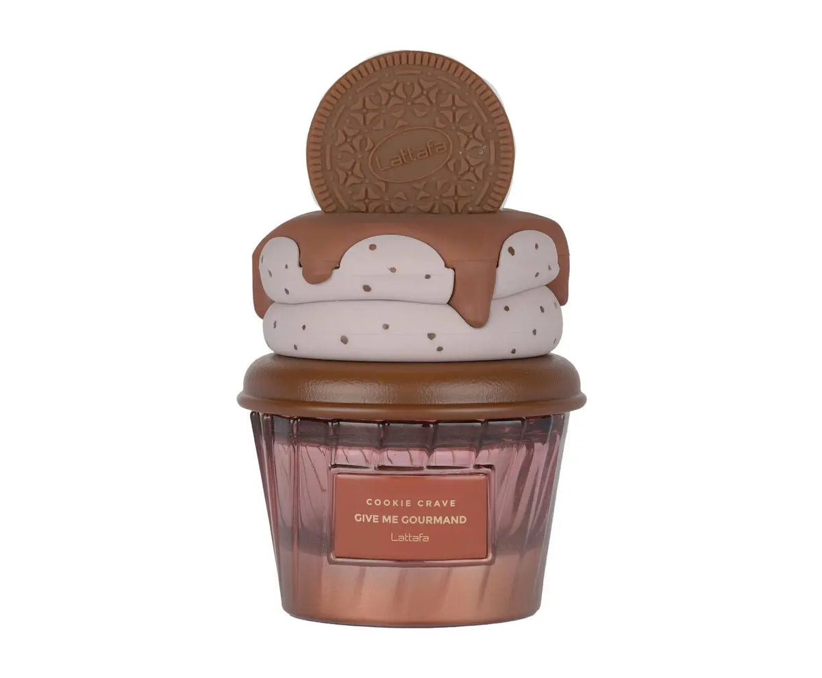 Yara Lattafa Cookie Crave Give Me Gourmand Eau De Parfum Long Lasting Sweet Cookie Cream Gourmand Fragrance Women Perfume Cute Cupcake Cookie Cap Bottle Dessert Scent Holiday Gift for Ladies