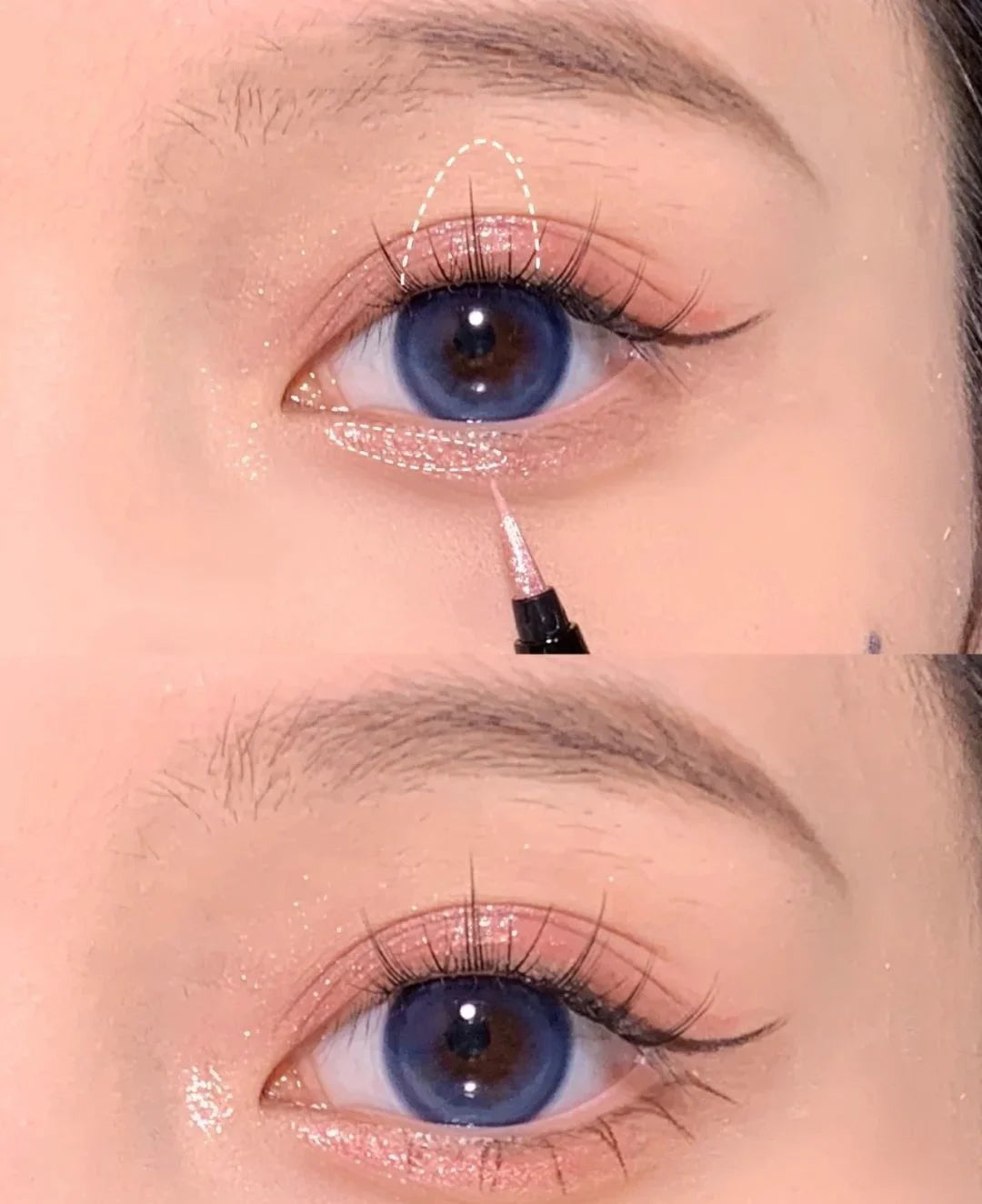 1Pc Glitter Eyeshadow Pen Matte Purple Diamond Eyeliner Pen Waterproof Highlight Brighten Silkworm Makeup Pencil Shiny Eyelids