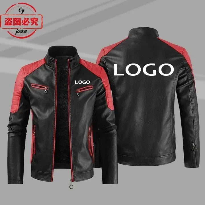 Gold Wing 1800 motorcycle LOGO washed pu leather jacket men's windproof autumn and winter spring and autumn leather jacket