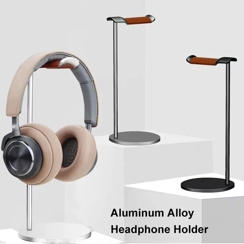 Curved Aluminum Headphone Stand Rack Sturdy Metal Gaming Headset Earphone Holder Hanger with Solid Base for Table Desk Display