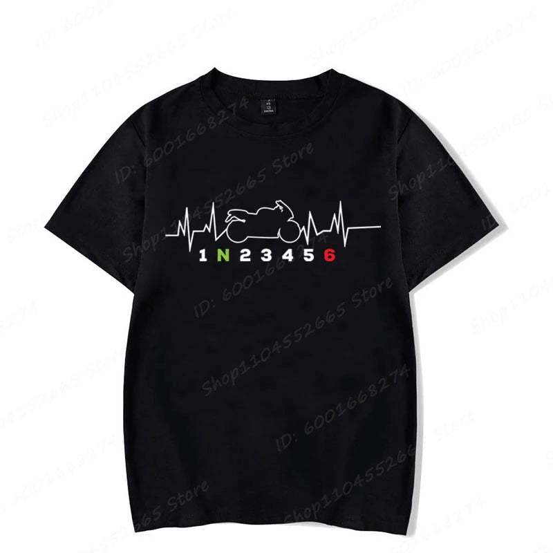 1N23456 Motorcycle Speed Graphic Print T-Shirts Summer Men's T Shirt Clothing Streetwear Short Sleeve Funny Motorcycle Shirts