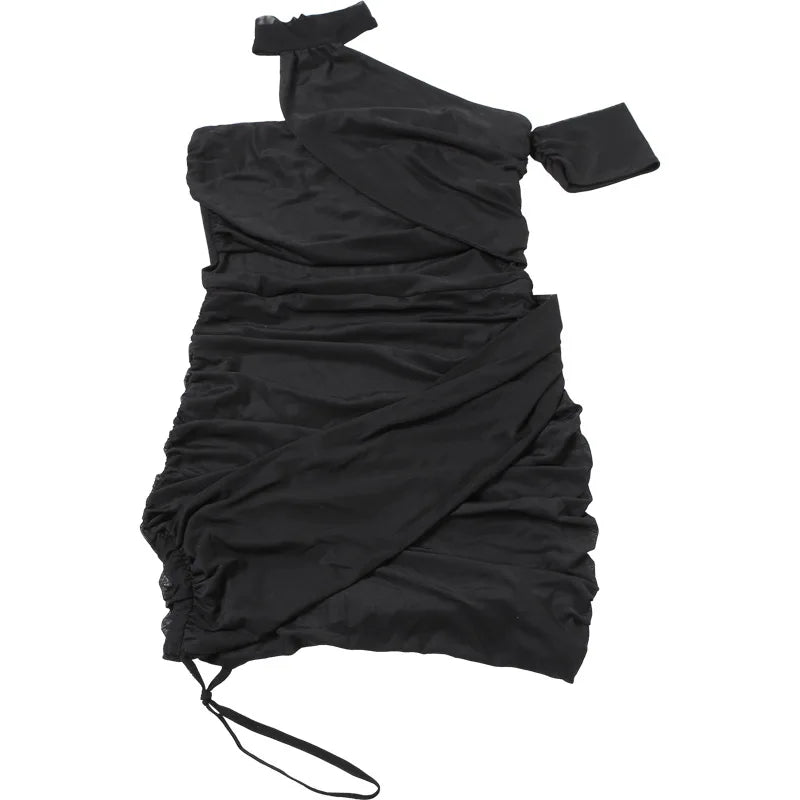 Leosoxs See Through Sexy Dress Women Y2K Cross Bandage Backless Halter Sleeveless Summer Trend Midnight Clubwear Mini Bodycon
