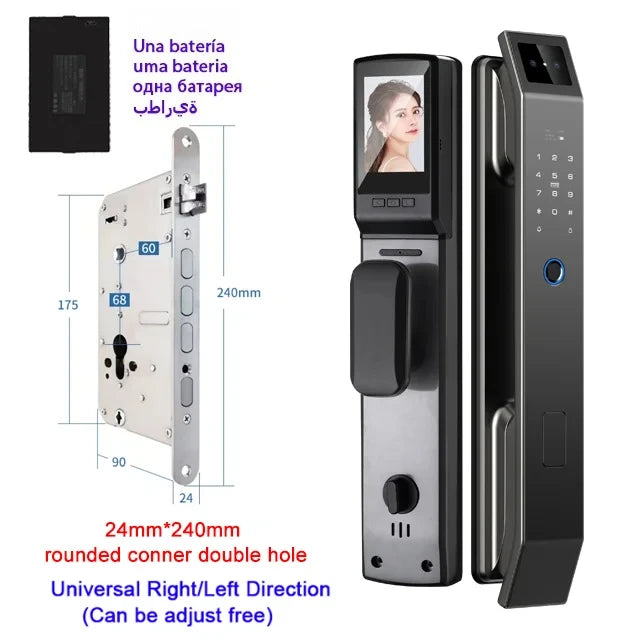 Face Recognition Unlock Digital Door Lock With FIngerprint Password Unlock Keyless Electronic Door Lock