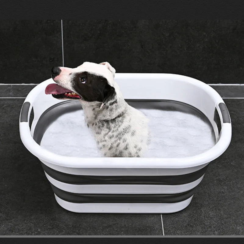 Multi-Functional Foldable Storage Basket,Laundry Hamper, Pet Bathing Tub,Space-Saving Organizer for Shower Gaps,Laundry Baskets