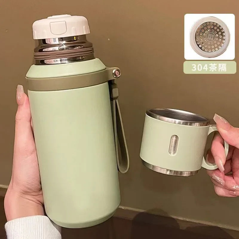 Stainless Steel Vacuum Insulated Tumbler Portable Outdoor Activity Handheld Cup Ultra Long Time Heat Retention