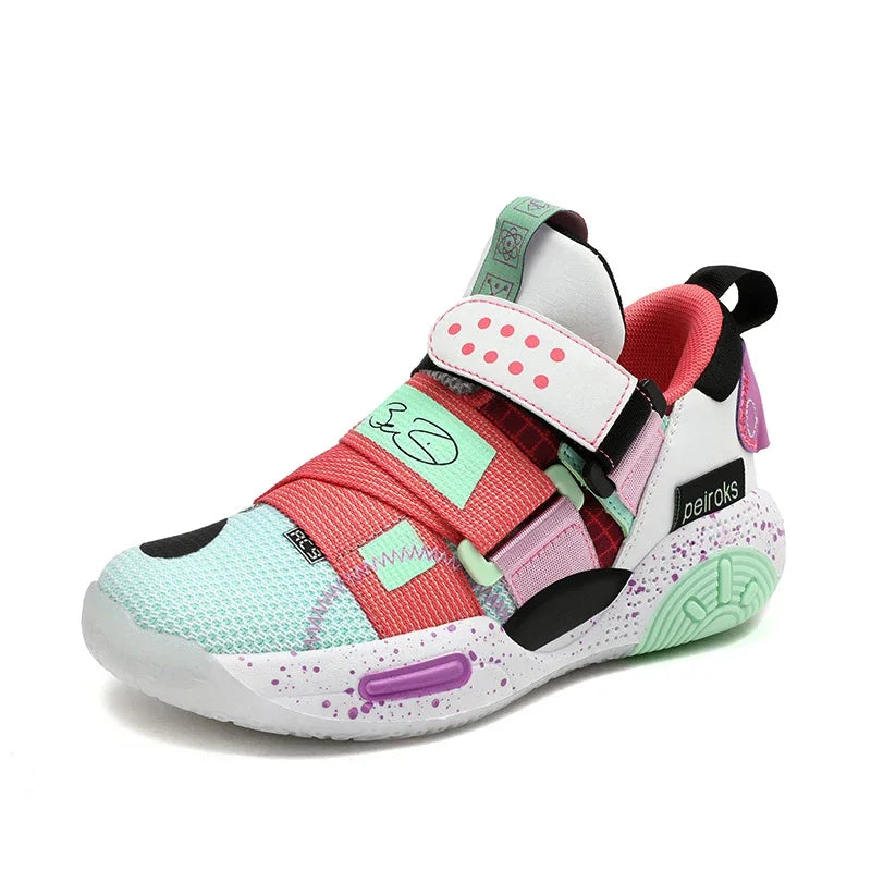 New Men's Children's Sports Shoes Breathable Professional Basketball Shoes For Middle And Large Children Summer EVA Sole