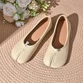 Japanese Style Tabi Ninja Shoes Women Cozy Leather Flats Split Hoof Toe Loafers Femme Mary Jeans Mocasines Ladies Ballerina Shoe