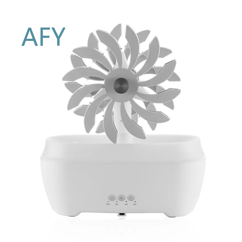 Hot Selling Windmill Aromatic 7 LED Color Air Humidifier for Home Portable Ultrasonic Rain Drop Aroma Diffuser for Bedroom