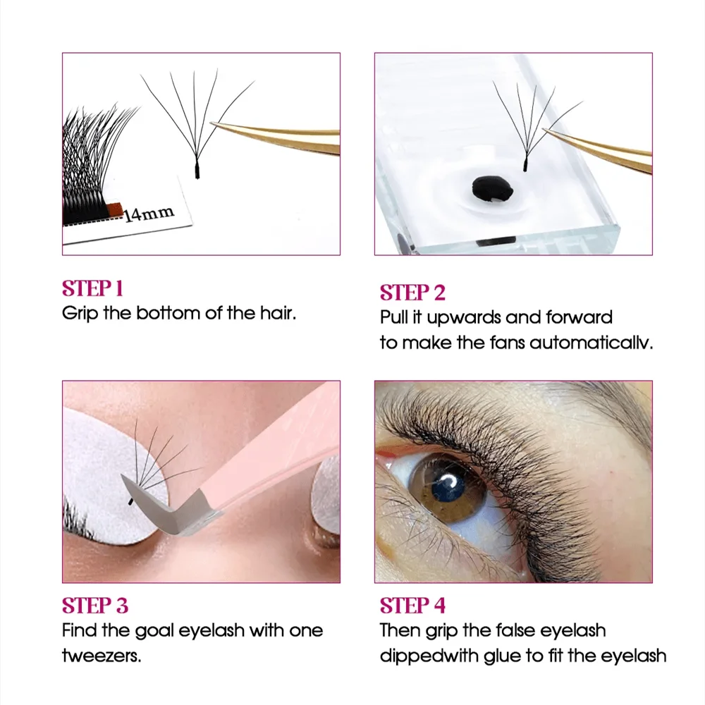 FADVAN W 3D 4D 5D 8-12/8-14mm Eyelashes Eyelash Extension W Shape C/D Curl Novelty Hybrid Volume Make-up Faux Mink Lashed