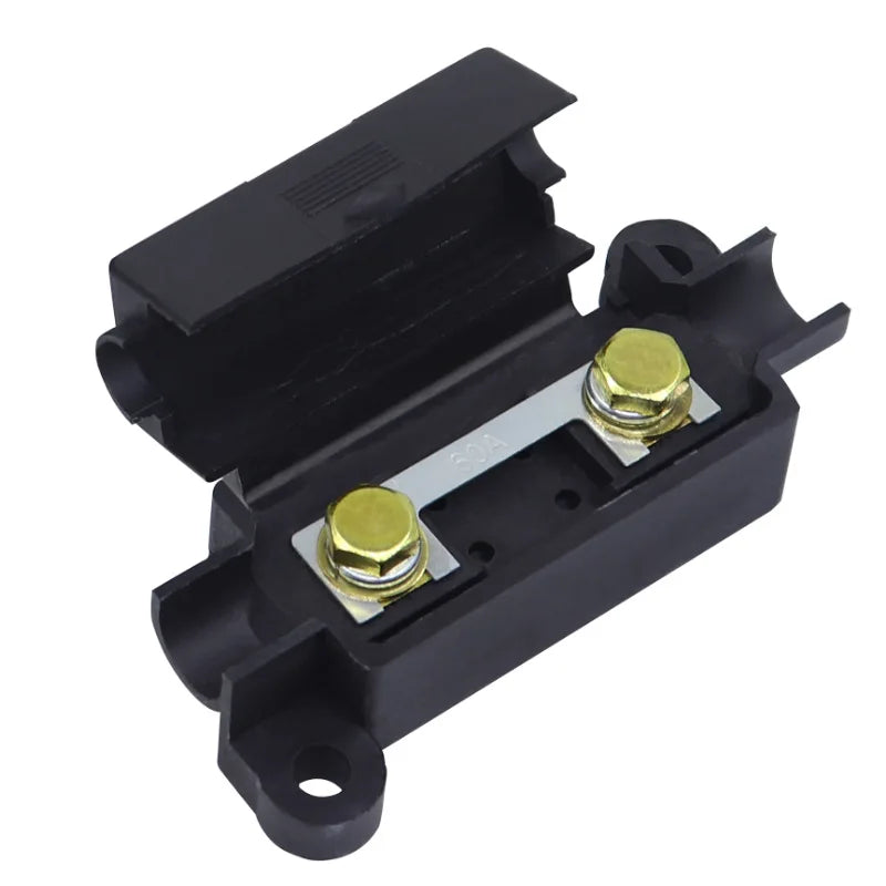 Universal Automotive Car Air Conditioning 1 Way Fuse Box Small Fork Bolt Fuse Holder 60V 36V 24V 12V Fuse Base 100A Black ANS-H2