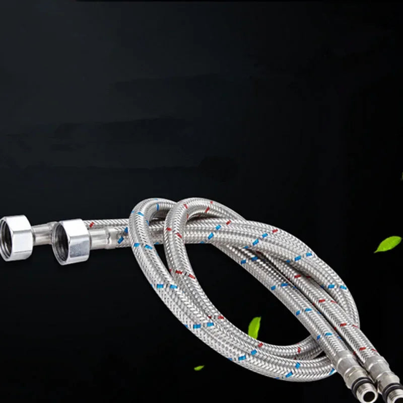 G1/2 G3/8 G9/16 60cm 1 Pair Hot and Cold Water Faucet Inlet Hose Heater Flexible Connecting Pipe Stainless Steel Faucet Pipe