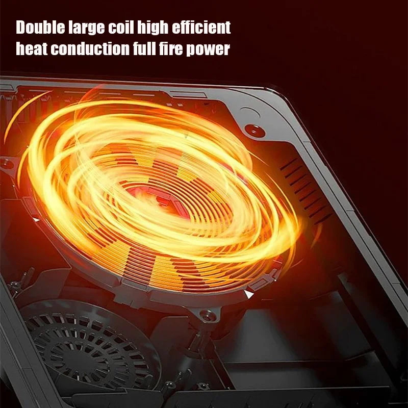 110V 220V Electric Induction Cooker, 10 Gear Touch Control Black Crystal Panel Timing Hotpot Stove