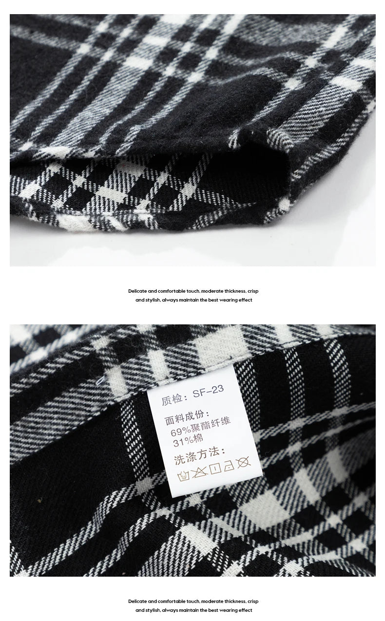 Big Size 9XL Men Flannel Plaid Shirts Long Sleeve Oversize Tops Male Loose Autumn Winter 69% Cotton Streetwear Plus Large Casual