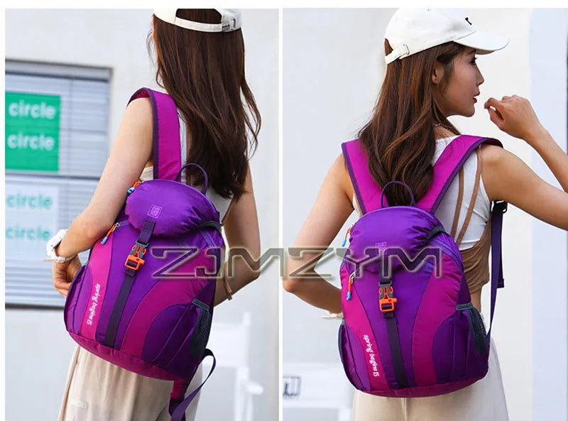 15L Waterproof Outdoor Hiking Bag Large Capacity Anti-theft Double Zipper Hiking Sports Backpack Spring Outing Bag