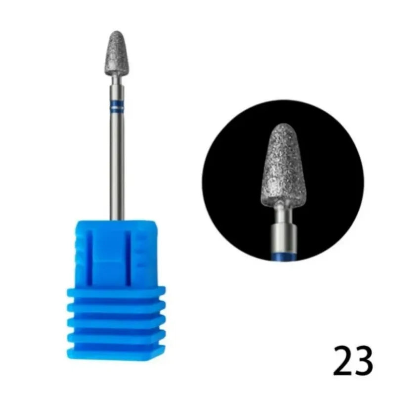 Flame Cone Cuticle Clean Nail Drill Bit 3/32'', Professional Safety Carbide Diamond Nail Bit Nail Cleaner for Cuticle Dead Skin
