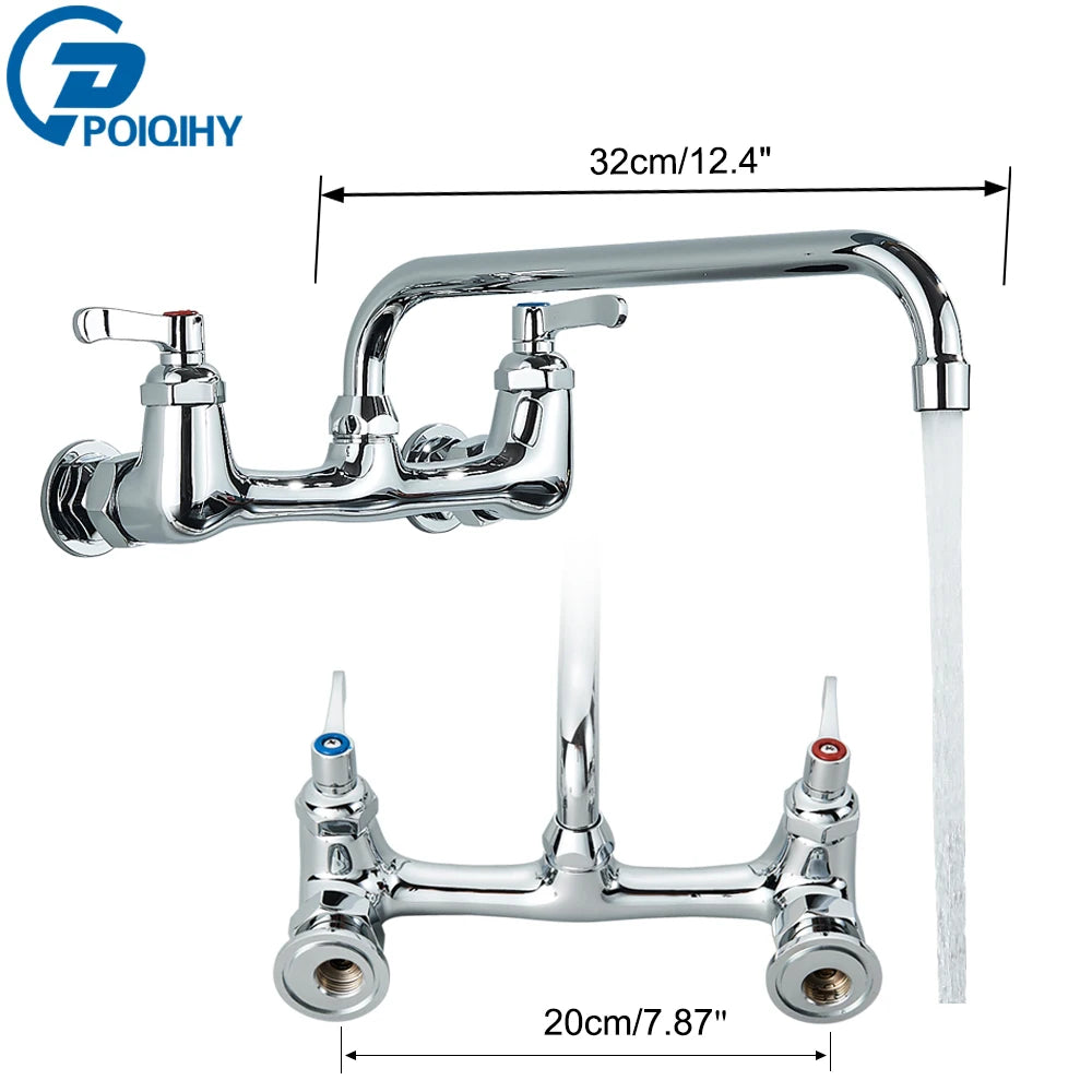 Antique Brass Basin Faucet Wall Mounted Bathroom Mixer Tap Hot Cold Sink Faucet 360 Rotation Spout Chrome Kitchen Mixer Taps