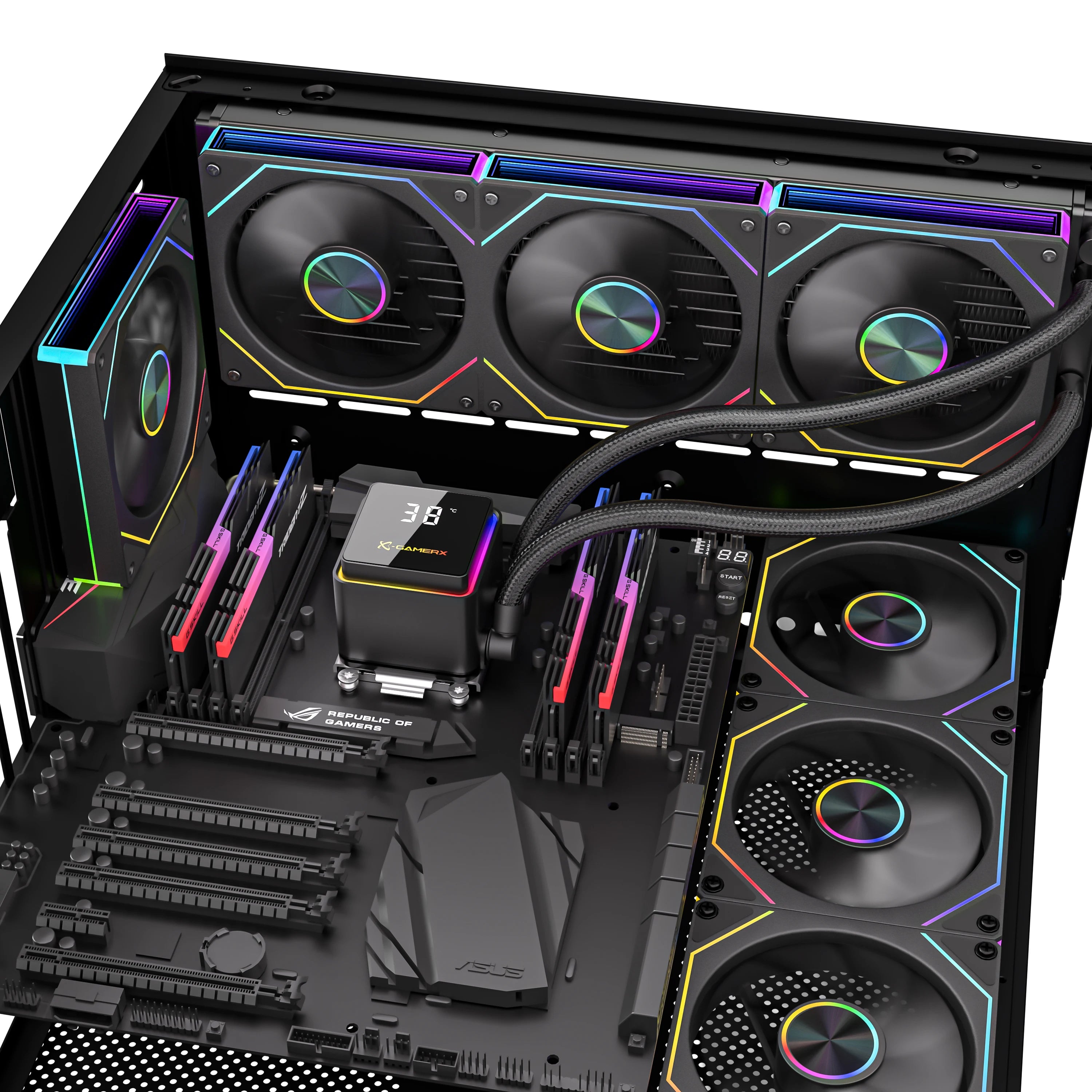 X-GAMERX M240 M360 Liquid Cooling ARGB Dynamic Light Synchronization Thermal Display Integrated Water Cooling Radiator