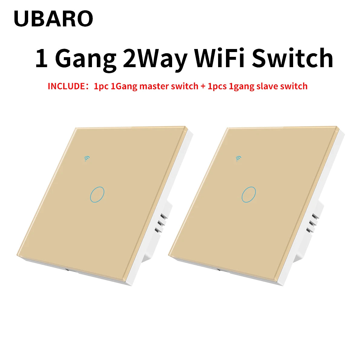 UBARO EU Standard 2 Way Wifi Smart Wall Switch Multi Control Voice Timer Sharing Function Works With Tuya App Home Improvemet