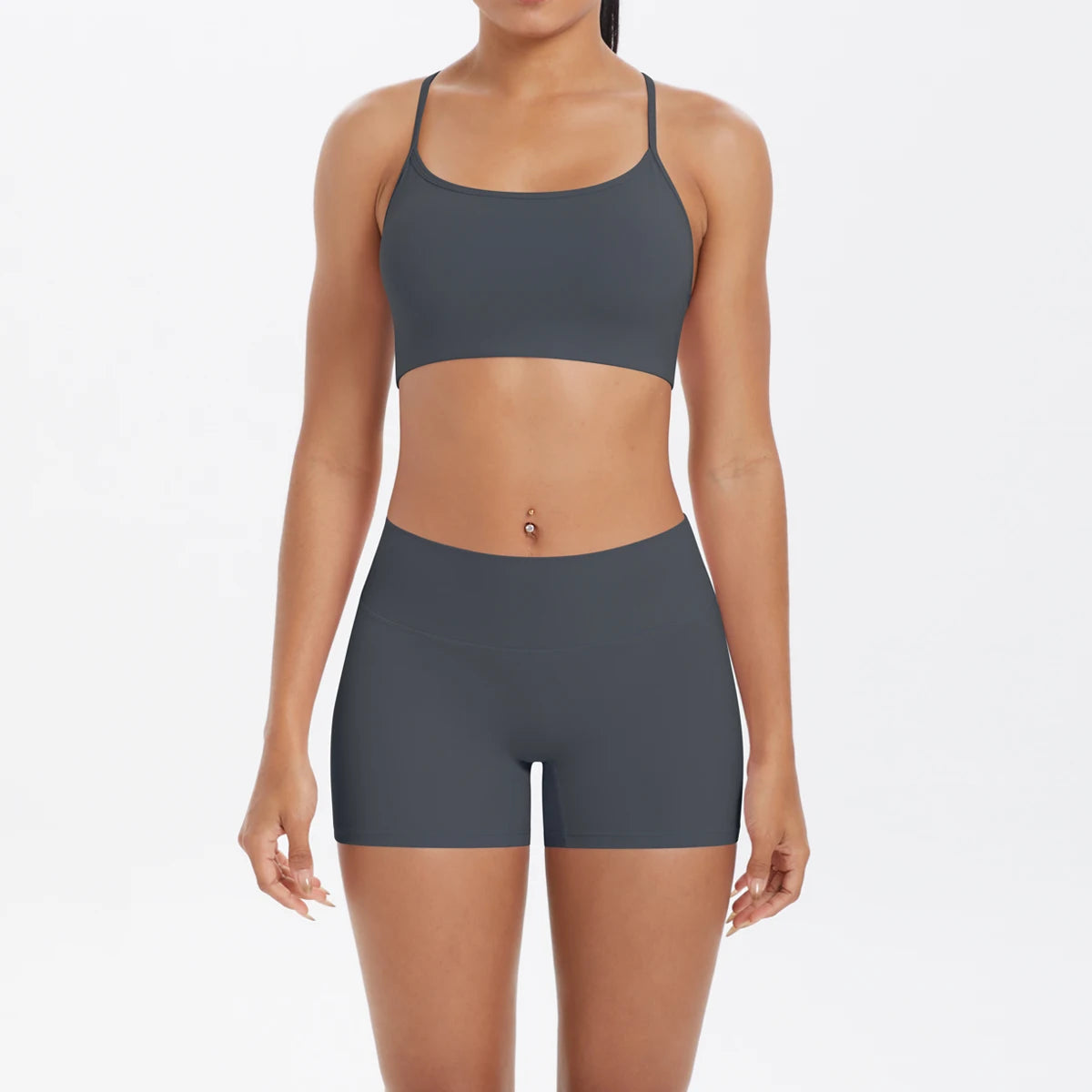 New Cross Backless Yoga Bra And Fitness Shorts Gym Yoga Set Woman’s Summer Running Sports Quick-Dry Women Gym Clothing Yoga Suit