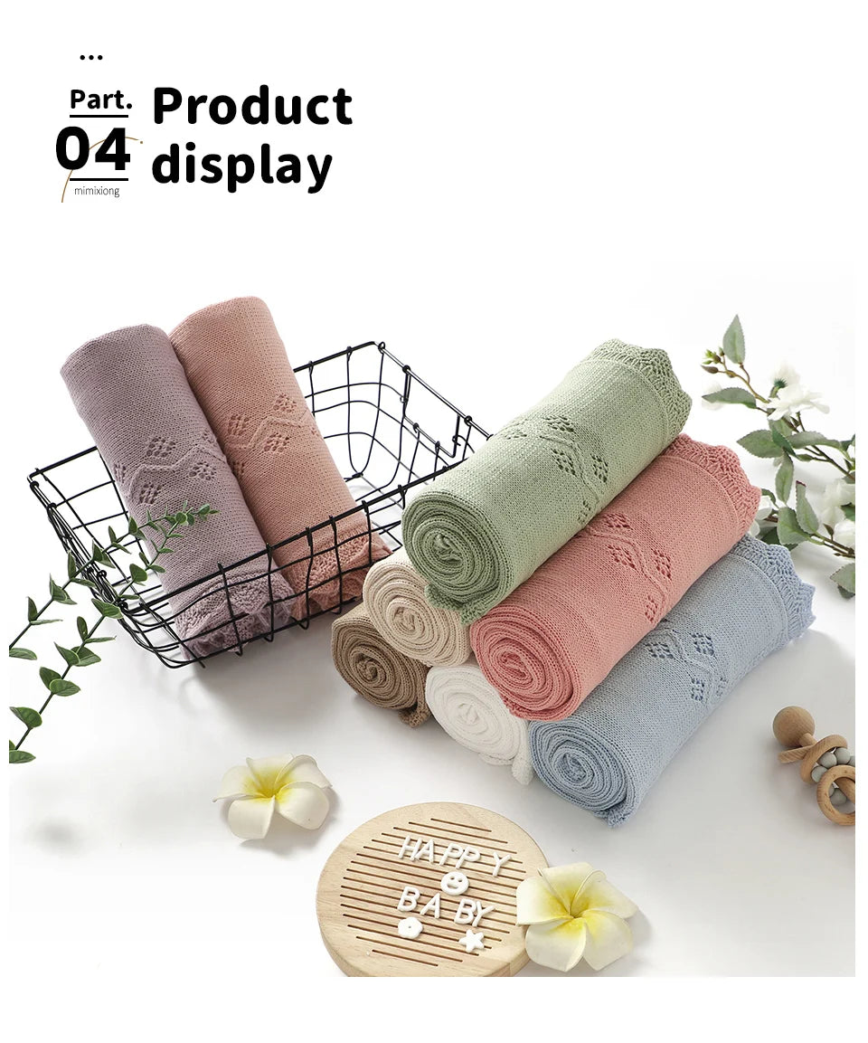 Newborn Baby Blanket Cotton Multi-use Knitted Infant Babies Boys Girls Sleeping Quilts Covers for Stroller 90*70cm Receiving Mat