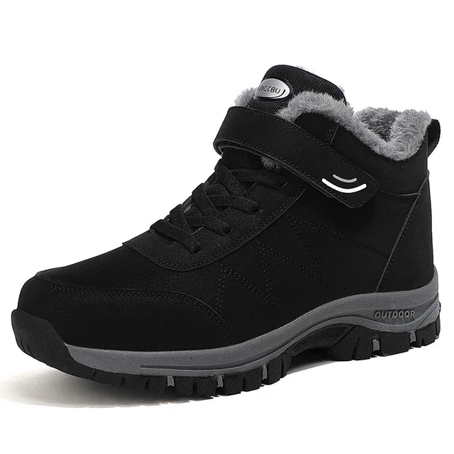 Men's Warm Snow Shoes Outdoor Leather Thick Plush Winter Man Casual Sneakers Original Waterproof Trend Sports