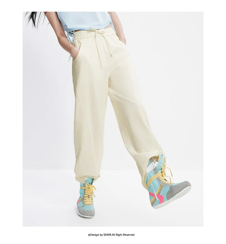 Women Pants Casual Slit Loose Curved Slim Fit Minimalist Lazy Versatile Curved Leg 2026 Summer Fashion Daily Top