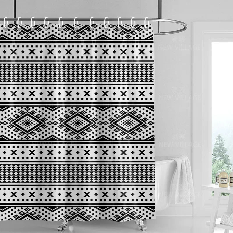 Home decoration shower curtains bathroom waterproof curtain fabric Living Room Modern Nordic Modern geometric pattern simple