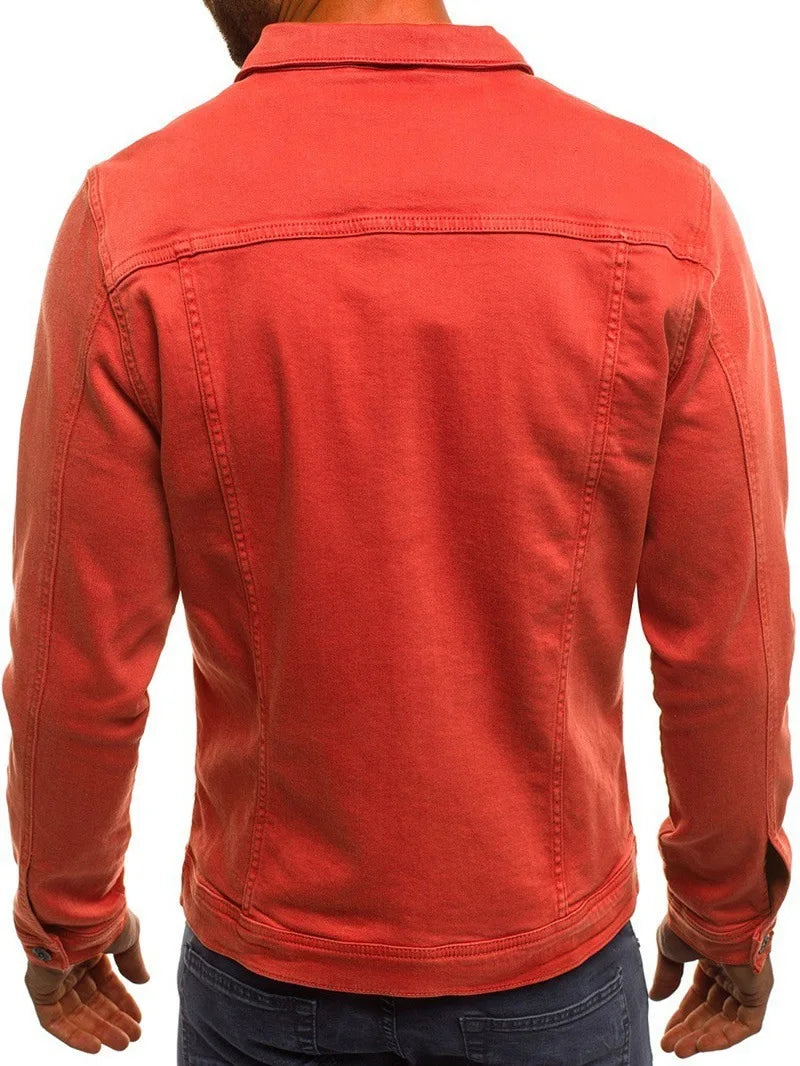 Retro Multiple pockets Men's denim Jacket 2025 Spring and Autumn Men's fashionable versatile slim fit Jacket coat