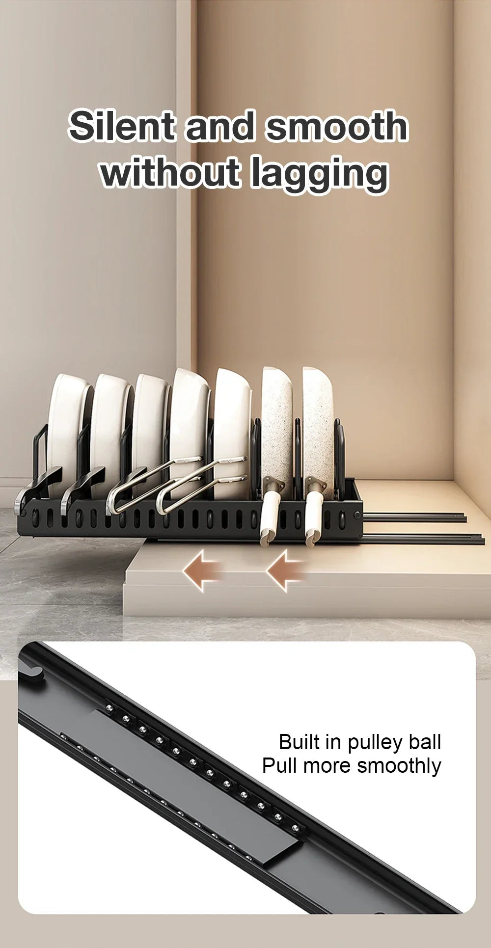 2026 Kitchen Multifunctional Organizer Pull Out for Pots/Pans Sliding Lid Holder Spice Rack & Dish Drying Racks Drawer Organizer