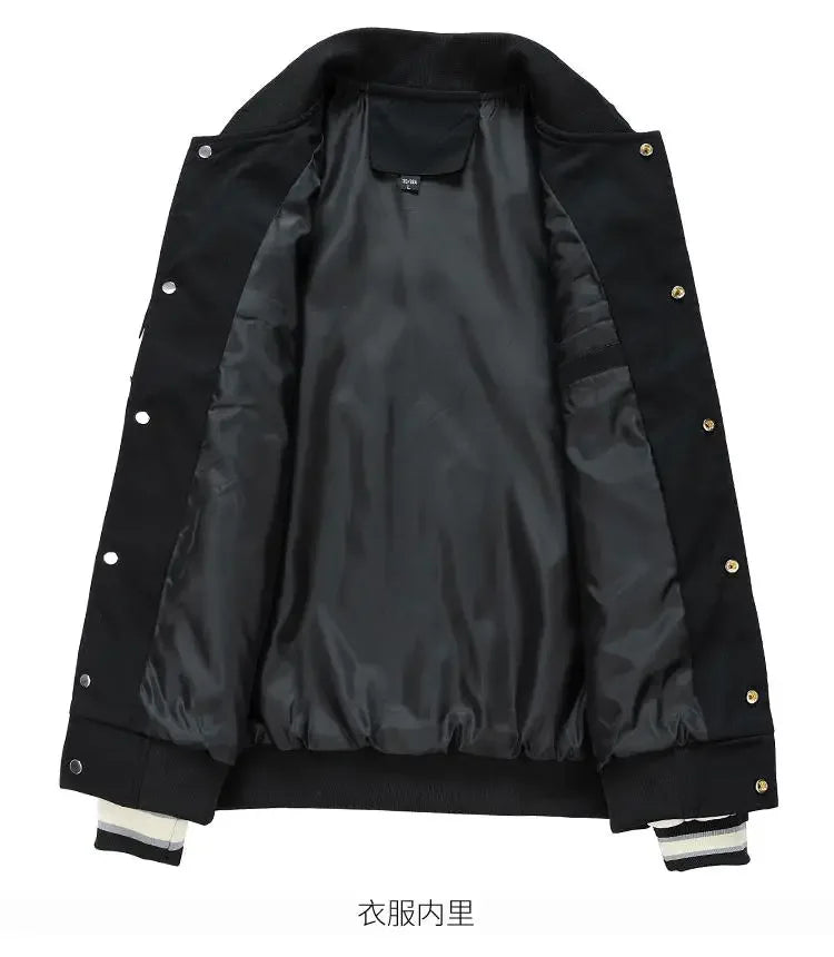 Plus Size 8XL 9XL 10XLMen Varsity Jackets Baseball Coat Stand Collar Long Sleeve Jackets Man Casual Outerwear Big Size Clothing