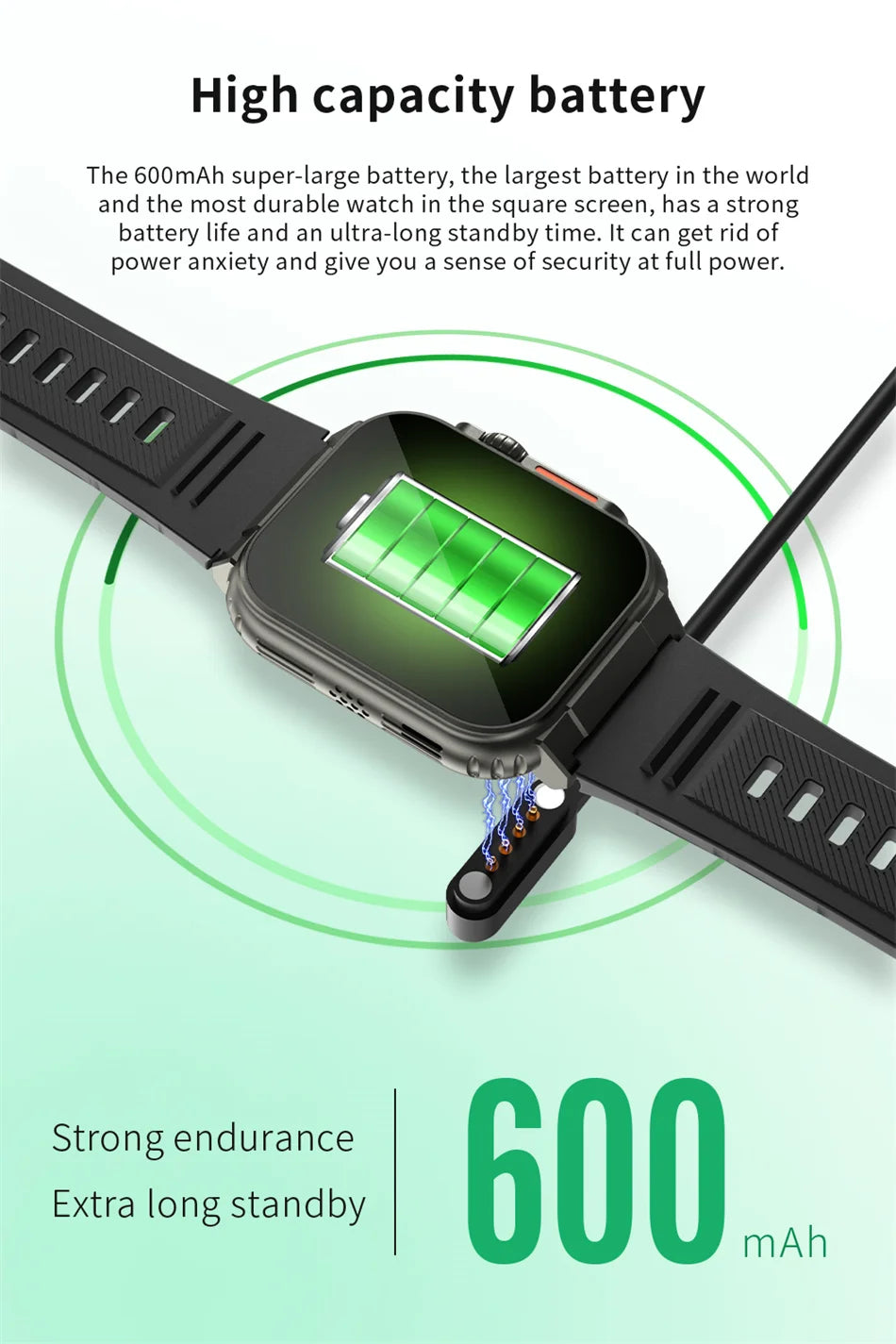 LIGE 600mAh New Smart Watch Men Outdoor Sports Fitness Bracelet Blood Pressure Clock IP68 Waterproof Men Smartwatch For Android