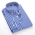 2026 Men's Classic Striped Shirt, Single-breasted Long-sleeved Shirts Autumn New Top Red Blue Black Slim Version Male Chemise