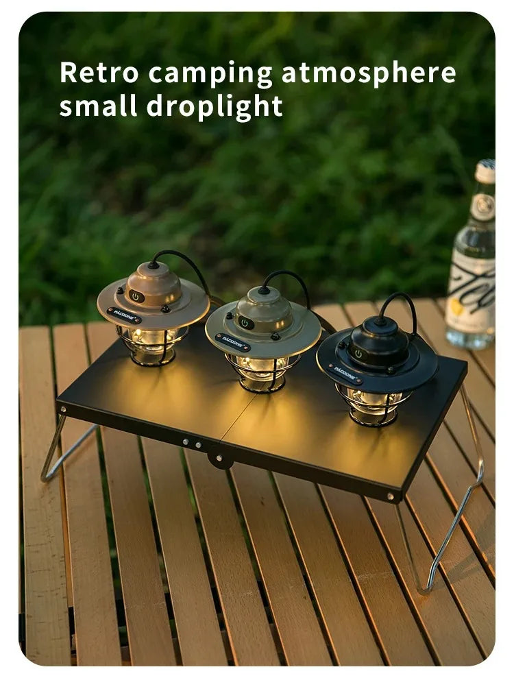 Outdoor Retro Smalldroplight, Campsite Lamp, Atmosphere Lamp, USB Charging Tent Light, LED Camping Hangling Lamp