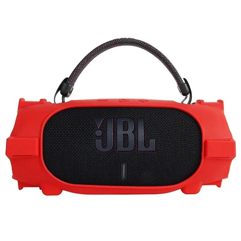 Newest Soft Silicone Case Cover Skin With Strap Carabiner for JBL Charge 6 Portable Waterproof Wireless Bluetooth Speaker