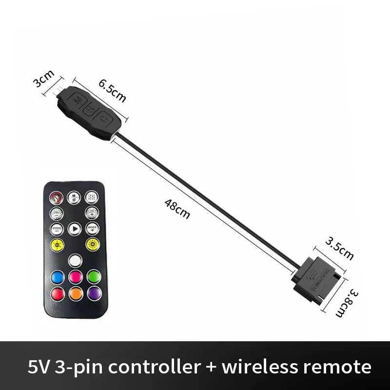 LDPCSJARGBController 5V 3pin To SATA Power Supply Mini RGB Controller 3PIN Hub For Computer Cpu Case Cool Fan LED Light Radiator