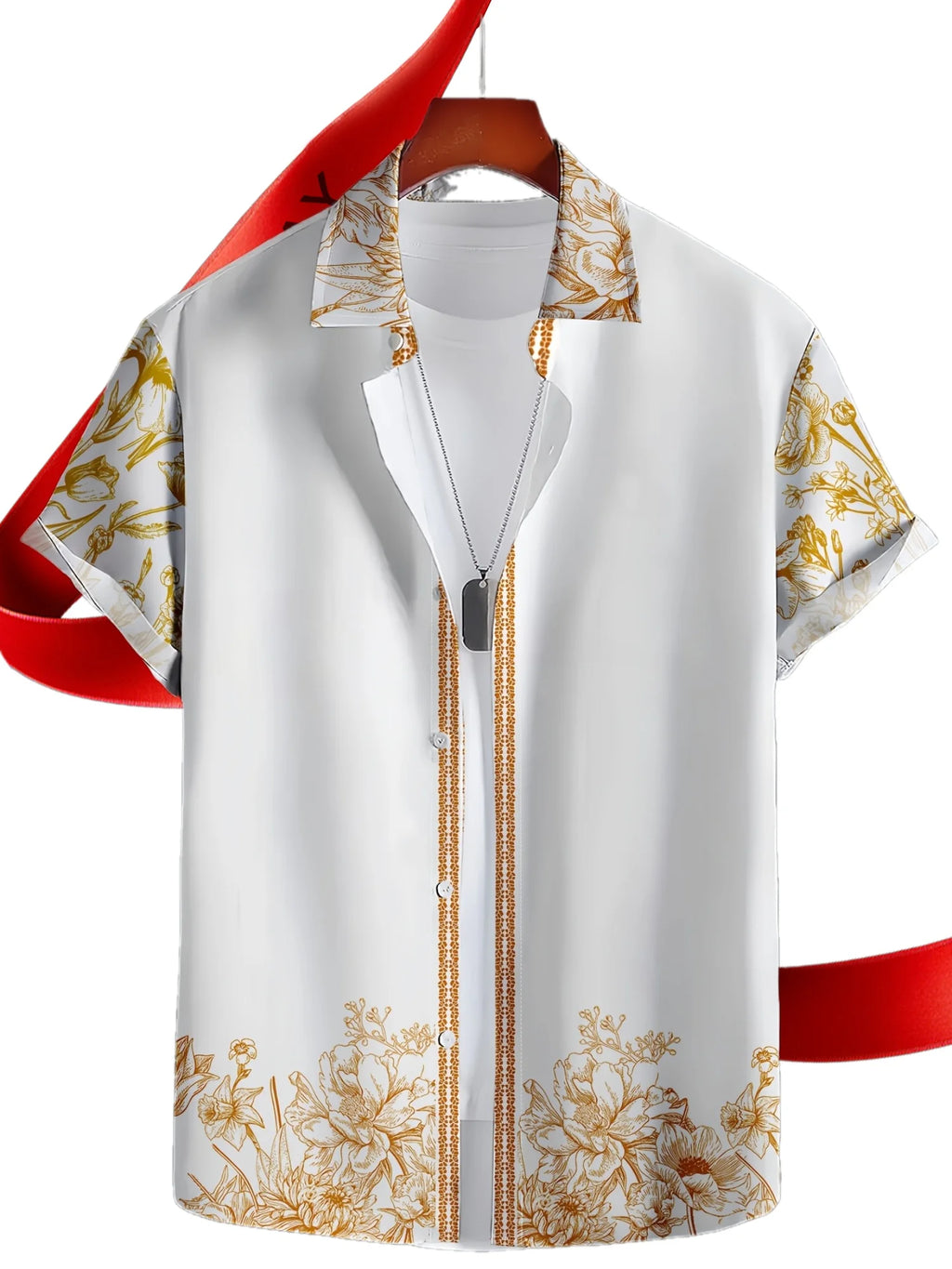 2026 Summer New Style Men's Short-Sleeved Shirt with 3D Patterned Print - Street Casual Fashion Comfortable and Soft
