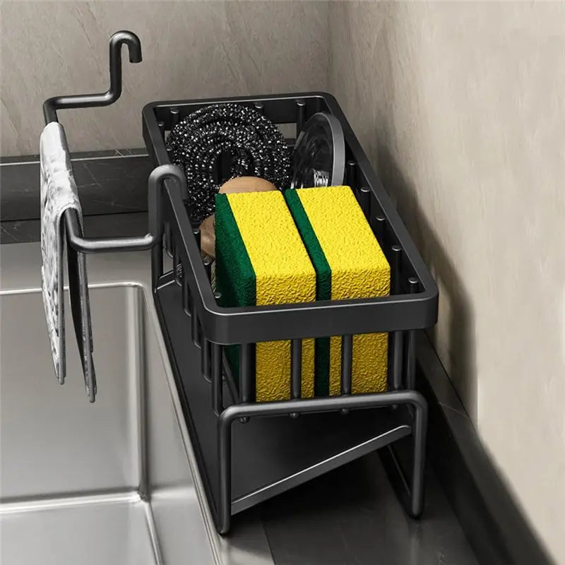 A36T-Kitchen Sink Organizer Rack,Kitchen Rack, Household Sink Tableware Drain Storage Rack,Sponge Detergent Storage Rack