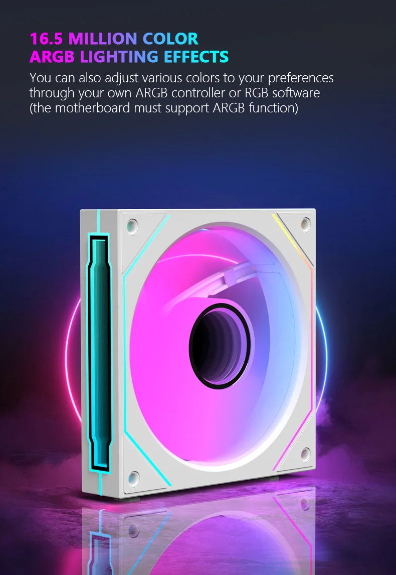 JUMPEAK MX120 Modular Stackable Splicing ARGB 240mm 360mm 120mm PC Case Cooling Fan Infinite Mirror For Computer Water Cooler