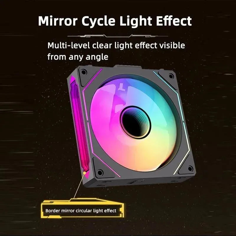 LDPCSJ DL-1 120mm Magic Cableless Daisy Chain PC Case Fan 4PIN PWM 800-2000RPM Hydro Dynamic Bearing Silent Cooling Fan 5V 3Pin Addressable ARGB Light Sync Radiator Fan for Gaming Desktop CPU Liquid Water Cooling Custom PC Mo