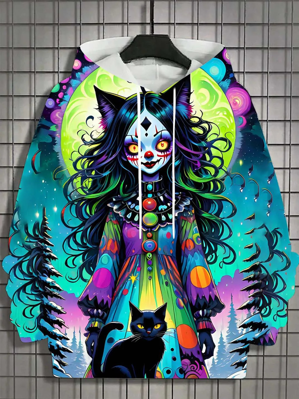 Women's Hoodie for Girls Autumn Fashion Men's Long Sleeve Tops Casual Women Clothes Horror Undead Woman Pattern 3D Unisex Tops