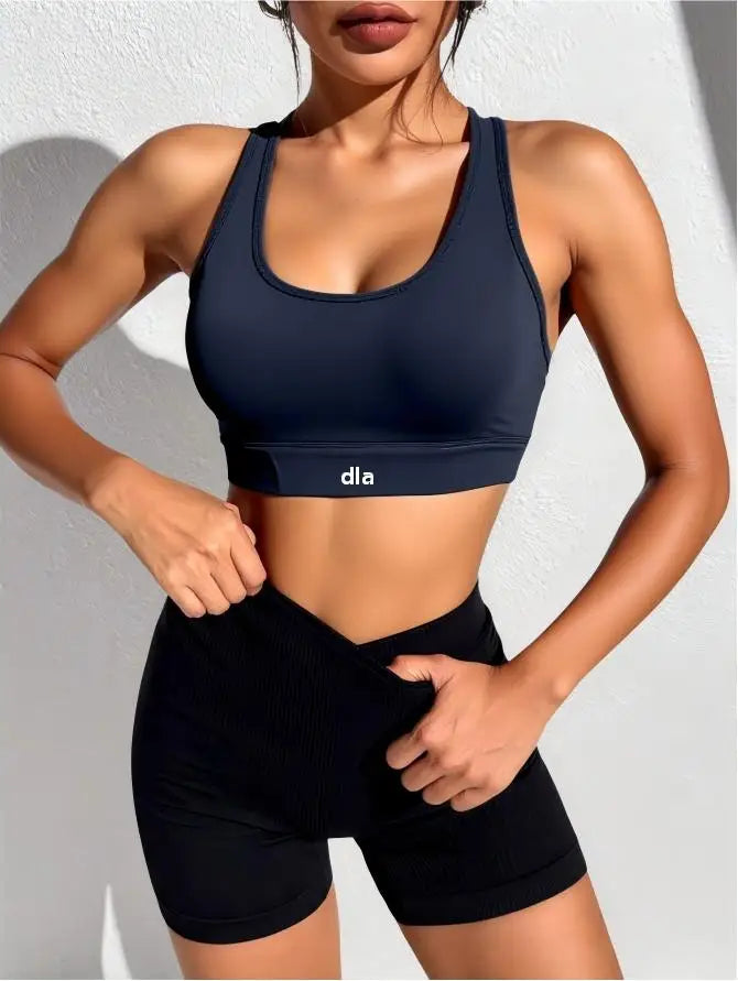 2026 Women's Sports Bra, One-Piece Fixed Shock-Absorbing Fitness Top for Running, Yoga, and Workout with Back Support