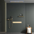 2026 TikTok Hot Style 6-Function LED Rainfall Thermostatic Concealed Bathroom Shower Set Single Handle Brass Ceramic Valve Core