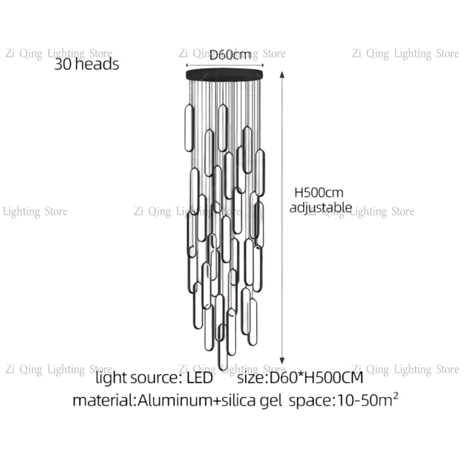 Modern LED Pendant Light Minimalist Chandelier Nordic Hanging for Living Room Restaurant Villa Loft Ceiling Staircase